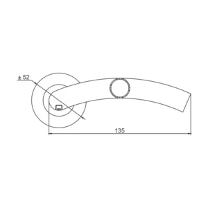 LRS106 Tubular Lever Handle on Rose 135mm Satin Stainless Steel | British Hardware