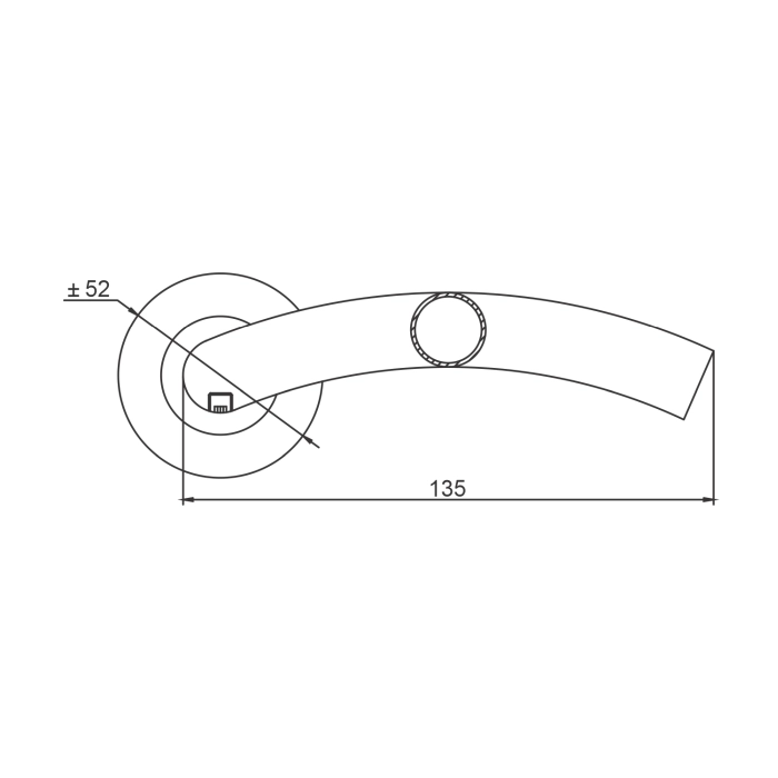 LRS106 Tubular Lever Handle on Rose 135mm Satin Stainless Steel | British Hardware