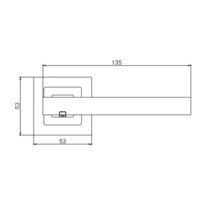 LRS402 Stainless Steel Lever Handle on Square Rose with Escutcheons 135mm – Satin Stainless Steel Finish