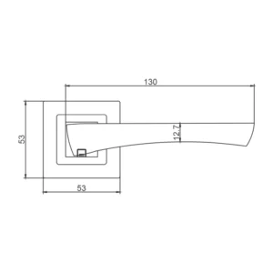 Designer Stainless Steel Lever Handle on Square Rose with Escutcheons – 53-130mm Satin Stainless Steel Finish