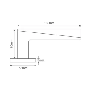 Designer Stainless Steel Lever Handle on Square Rose with Escutcheons – 8-53-130mm Satin Stainless Steel Finish