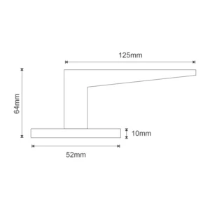 LRS406 Stainless Steel Lever Handle on Square Rose with Escutcheons 135mm – Satin Stainless Steel Finish