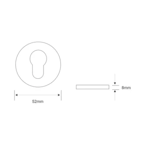 EuroArt euro profile escutcheon satin stainless steel 316 grade door keyhole cover