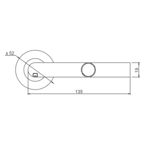 tubular lever handle on rose with escutcheon for doors