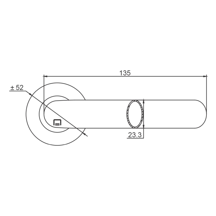 LRS110 Tubular Lever Handle on Rose 135mm Satin Stainless Steel | British Hardware