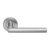 Stainless Steel Lever Handle on Rose 130mm Satin Stainless Steel | British Hardware