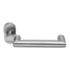 19mm Tubular Lever Handle on Oval Rose Satin Stainless Steel | British Hardware