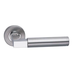 stainless steel lever handle with dual finish for interior and main doors