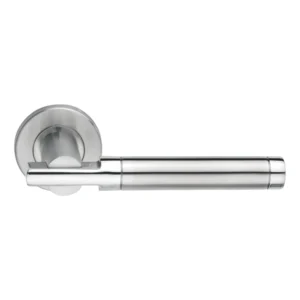 stainless steel lever handle with dual finish for interior and main doors