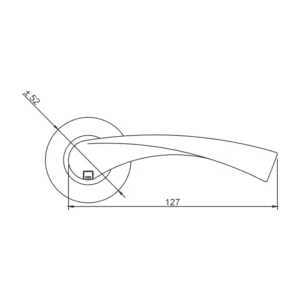 stainless steel lever handle on rose with escutcheon for doors