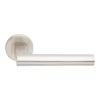 stainless steel lever handle on rose with escutcheon for doors