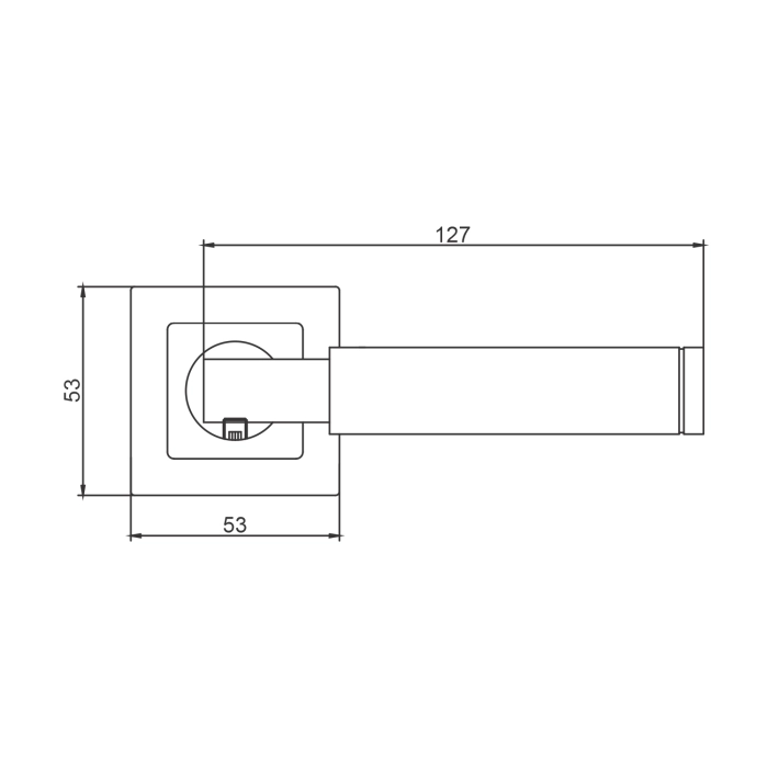 stainless steel lever handle on square rose with escutcheon for home doors, office doors and interior doors
