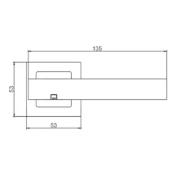 stainless steel lever handle on square rose with escutcheon for home doors, office doors and interior doors