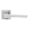 stainless steel lever handle on square rose with escutcheon for home doors, office doors and interior doors