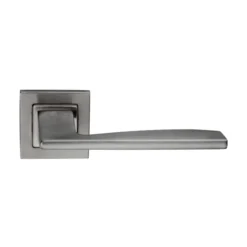 stainless steel lever handle on square rose