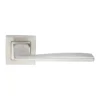 stainless steel lever handle on square rose with escutcheon for home doors, office doors and interior doors