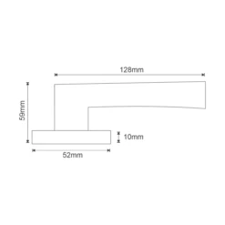 stainless steel lever handle on square rose with escutcheon for home doors, office doors and interior doors