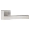 stainless steel lever handle on square rose with escutcheon for home doors, office doors and interior doors