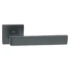 stainless steel lever handle on square rose with escutcheon for home doors, office doors and interior doors