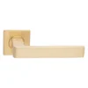 stainless steel lever handle on square rose with escutcheon for home doors, office doors and interior doors