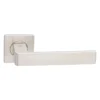 stainless steel lever handle on square rose with escutcheon for home doors, office doors and interior doors