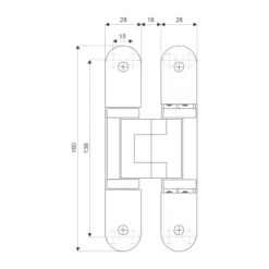 zamac 3D adjustable concealed hinge for cabinets and furniture doors
