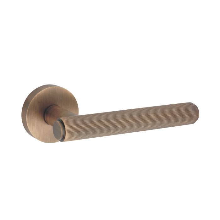 brass lever handle on 10mm round rose without escutcheon for doors