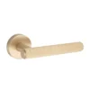 brass lever handle on 10mm round rose without escutcheon for doors