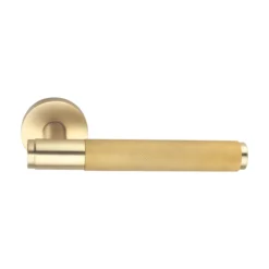 brass lever door handle with escutcheon for interior and main doors