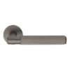brass lever handle on round rose without escutcheon for doors