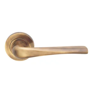 Brass Lever Handle 140mm in Matt Antique Brass EuroArt British Hardware