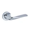 Brass Lever Handle 140mm in Polished Chrome EuroArt British Hardware