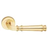 brass lever handle on round rose with escutcheon for interior doors