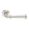 Brass Lever Handle 140mm in Matt Satin Nickel British Hardware