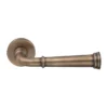 brass lever handle on 6mm round rose with escutcheon for doors