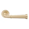brass lever handle on 6mm round rose with escutcheon for doors