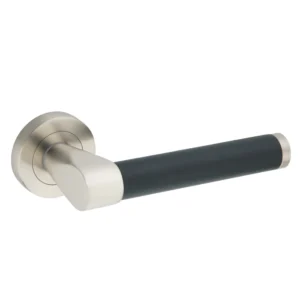 Brass Lever Handle 137mm in Matt Satin Nickel British Hardware