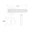 brass lever handle on round rose without escutcheon for doors