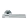brass lever door handle on round rose without escutcheon for doors