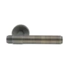 brass lever door handle on round rose without escutcheon for doors