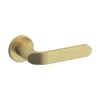 brass lever handle on round rose with escutcheon for doors