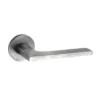 Brass Lever Handle 143mm in Brushed Nickel British Hardware