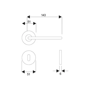Brass Lever Handle 143mm in British Hardware