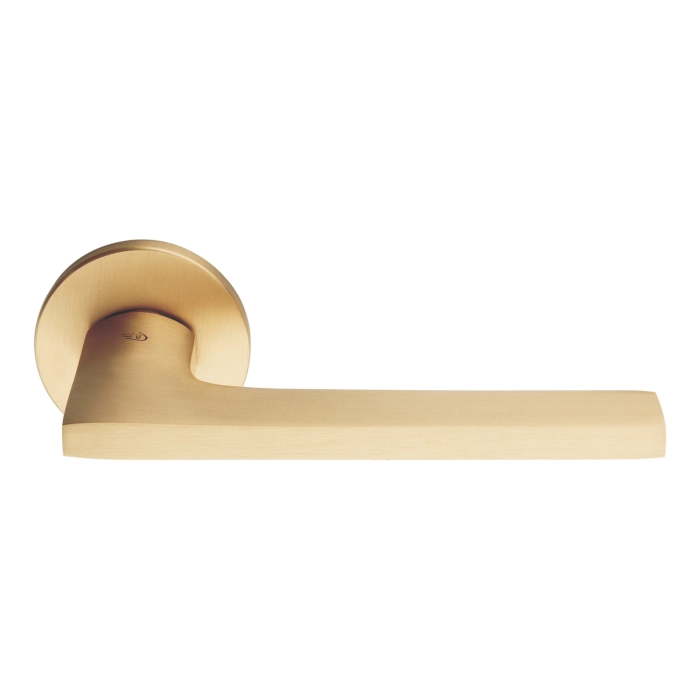 Brass Lever Handle 143mm in Satin Brass British Hardware