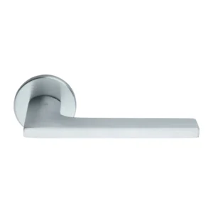 Brass Lever Handle 143mm in Satin Chrome British Hardware