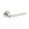 Brass Lever Handle 155mm in Matt Satin Nickel British Hardware