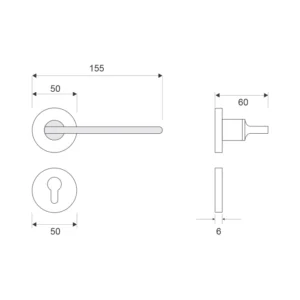 Brass Lever Handle 155mm in British Hardware
