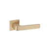 Brass Lever Handle 144mm in Satin Brass British Hardware