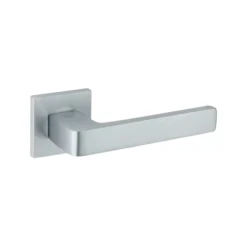 Brass Lever Handle 144mm in Satin Chrome British Hardware