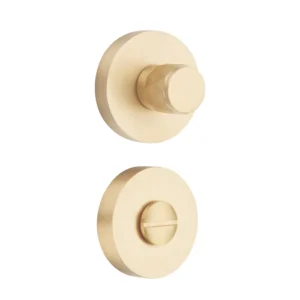 brass turn knob with indicator on round rose for bathroom and furniture doors